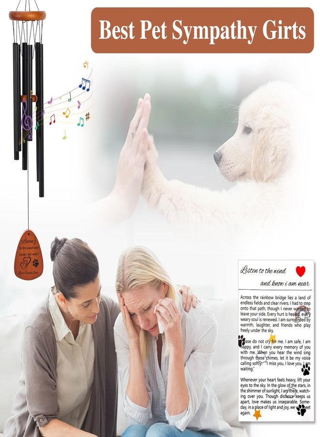 JULEASEL Memorial Gifts for Loss of Dogs, Pet Memorial Wind Chime and Dog Angel Memorial Suncatcher Set, Remembrance Bereavement Gift, Pet Loss Passing Away Sympathy Gift for Pet Lover(Black) - Image 4